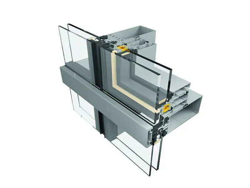 Yarı kapaklı giydirme cephe profil ve kapak kesit detayı 1