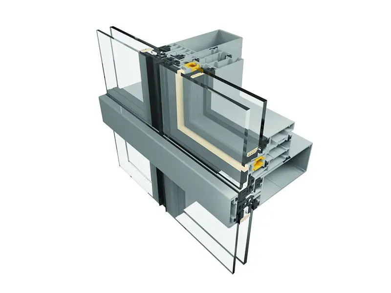 Yarı kapaklı giydirme cephe profil ve kapak kesit detayı 2
